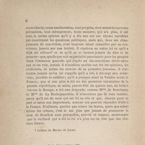 18.5 x 12 cm; 4 s.p. + 254 p. + 2 s.p., price of the book “2 francs” on its spine. L. 1 half-title page with information 